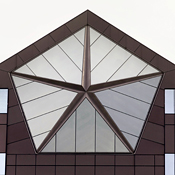 The Chrysler emblem at company headquarters 
