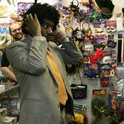 Jamaal Lampkin shops for a Halloween costume 