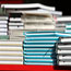 Piles of new books