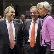 E.U. finance ministers in Brussels 