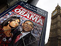 A newspaper in London declaring Obama the winner