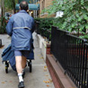 "Marco" walking his route in Manhattan.