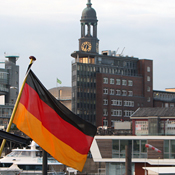 German Flag in Hamburg, Germany 