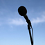 A microphone on a podium