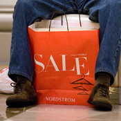 A shopping bag advertising a sale at Nordstrom 
