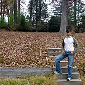 Dean Berlin  in his suburban Maryland backyard. 