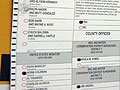 A thumb print on a challenged ballot
