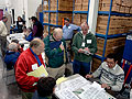 Ballots being counted at the elections warehouse