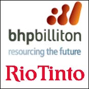 BHP Billiton, Rio Tinto logos 