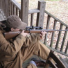 Nancy French target shooting from her front porch.