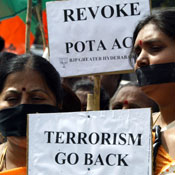 Indian demonstrators agains Mumbai attacks 