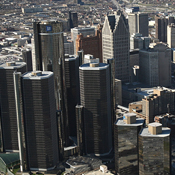 Detroit city skyline 