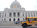 Students arrive for a tour at the state Capitol