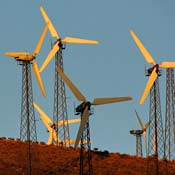 Wind turbines near Palm Springs, Calif. 