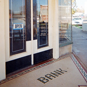 Front of the Oakwood State Bank in Oakwood, Tx. 