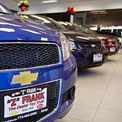 Chevrolet cars at a dealership in Chicago. 