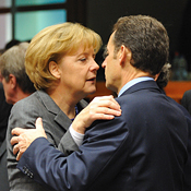 Nicholas Sarkozy and Angela Merkel 