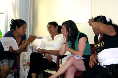 
                    Vice president Luz, previous secretary Afsari, cooperative coordinator Vanessa, and president Inocencia.
                                            (Victor Castillo)
                                        