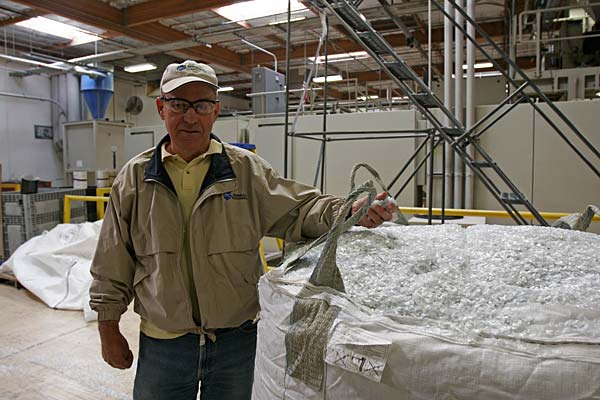 
                Ed Byrne manages Peninsula Packaging in Exeter, Calif.
                                    (Sam Eaton / Marketplace)
                                