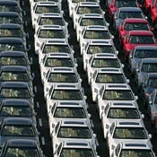 Cars ready for shipment at the Port of Yokohama 