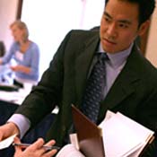 Job seeker Christopher Tan at a job fair 
