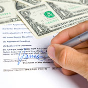 signing contract with money 