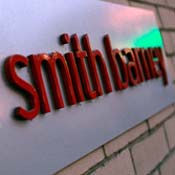 Logo at a Citibank Smith Barney branch in NYC 