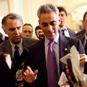 Rahm Emanuel after TARP meeting 