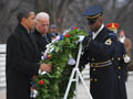 Laying a weath at Arlington