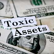 Toxic assets on $100 bills 