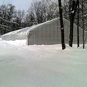 A hoop house on a farm in northwest Michigan. 