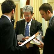 Sen. Tom Coburn working on stimulus with aides 