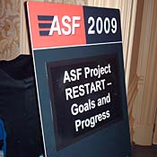 The sign for the main reform effort of the American Securitization Forum to reassure investors, called Project Restart.