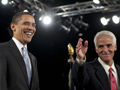 Florida Governor Charlie Crist (R) intros Obama