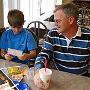 Jim Lever with his son T.J.  Lever spent 14 years in the Army, and left when he was offered a monetary incentive after the Gulf War. His wife is an Army officer.