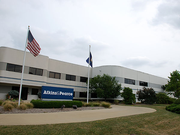 
                Atkins & Pearce headquarters in Covington, Kentucky. The company makes braided textiles for everything from dog leashes to stove gaskets.
                                    (Amy Scott)
                                