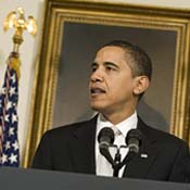 President Barack Obama makes a statement 