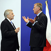 European leaders confer at an economic summit 