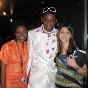Former Bear-Stearns alum Delilah Rothenberg, right, spends a lot of her time volunteering these days. She helped organize a recent benefit for a Rwandan beauty school. With Rothenberg are, at left, Amini Kajunju from Workshop in Business Opportunities, and fashion designer Gabriel Ba Ramazani Amundala.