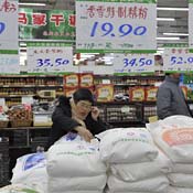 Residents shop at a supermarket in China 