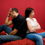 A young couple have a fight