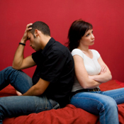 A young couple have a fight 