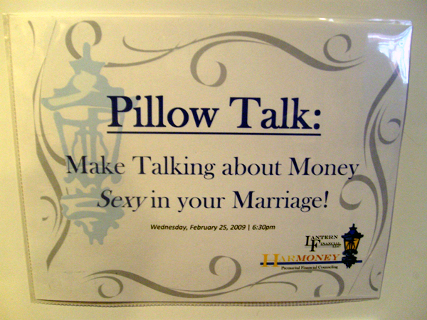 
                Financial planner Lisa Peterson's seminar "Pillow Talk: Make Talking About Money Sexy in Your Marriage," aims to take the conflict out of talking about money in relationships.
                                    (Sean Cole)
                                