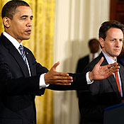 President Obama and Treasury Secretary Geithner 