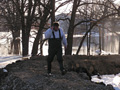 Oakport resident paces the top of the dike