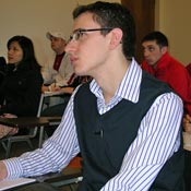 Student Kyle Bredbenner in class 