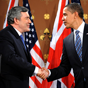 U.K. Prime Minister Brown and U.S. President Obama 