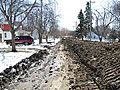 Temporary dike in Moorhead, Minn.