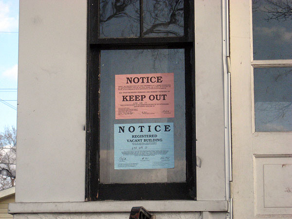 This foreclosed home on the east side of St. Paul is registered as a vacant building.