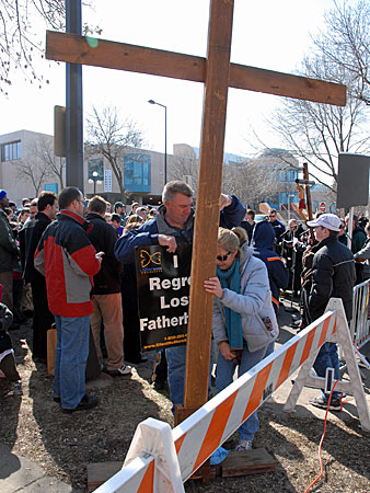 a cross she helped carry